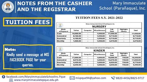 immaculate heart of mary college tuition fee